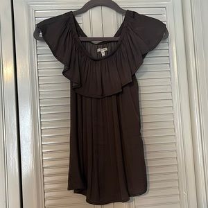 XS Maurices Gray Off-the Shoulder Shirt